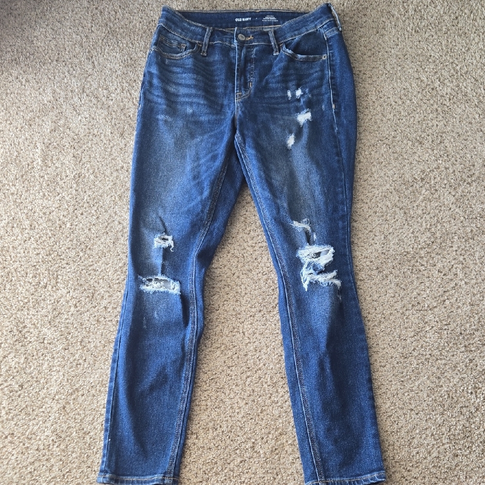 Old Navy Ripped Blue Skinny Jeans